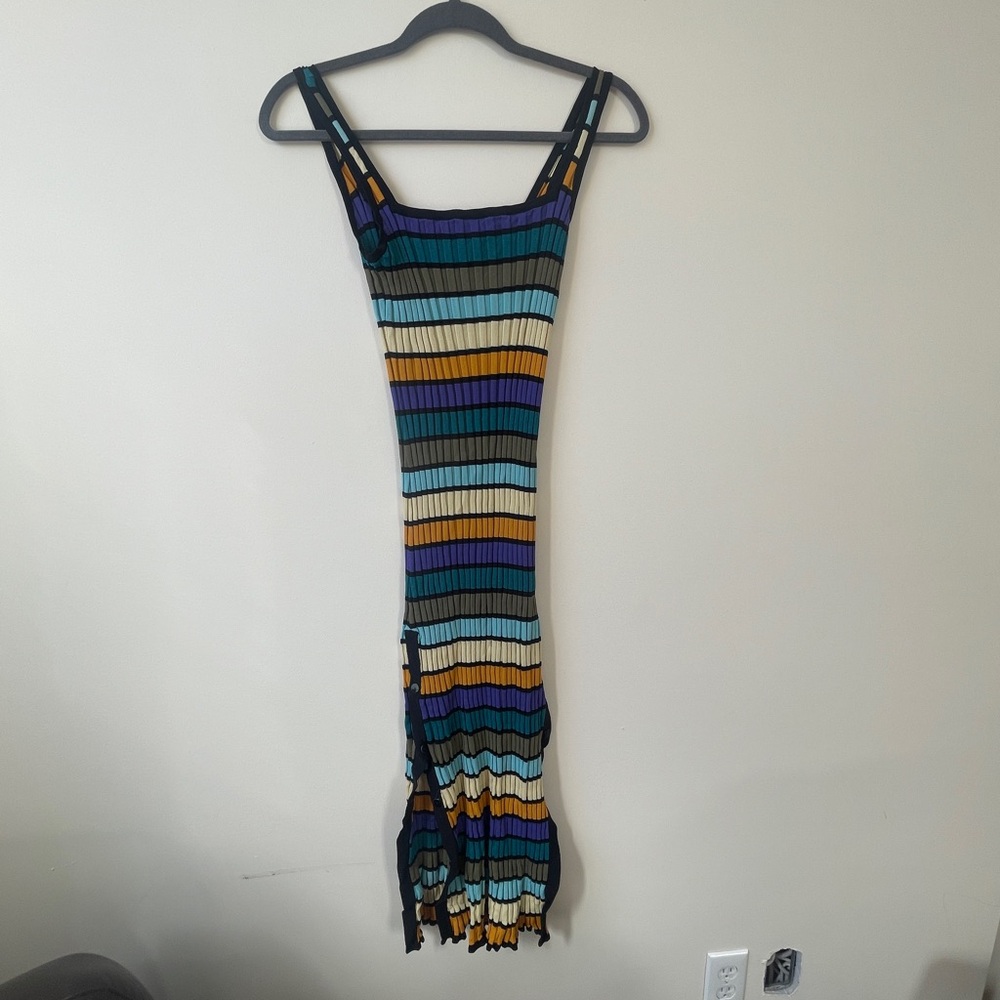 Solid and Striped Multicolor Sleeveless Maxi Bodycon Dress size medium
